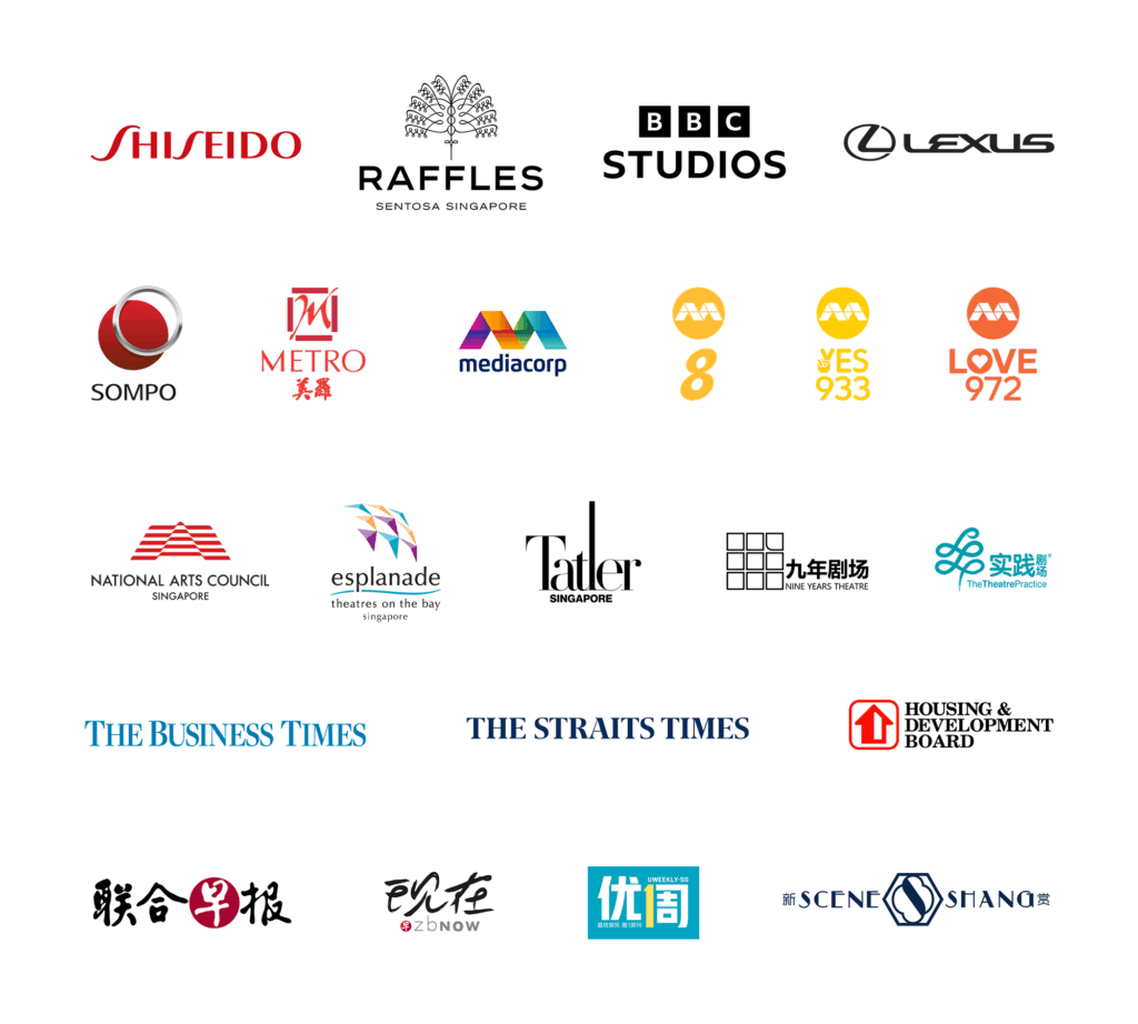 Calligraphy artist Ryan Loi clients including Raffles Hotel Sentosa, Lexus, BBC Studios Asia, Shiseido, Esplanade, Nine Years Theatre, National Arts Council and Mediacorp